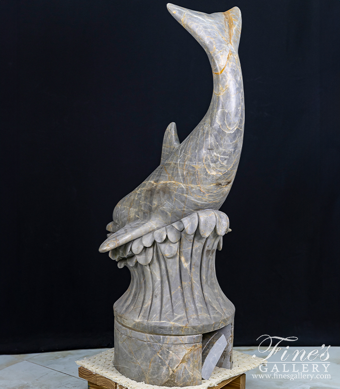 Marble Fountains  - Marble Dolphin Fountain - MF-1605